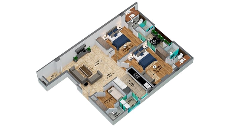Two Bedroom – Front