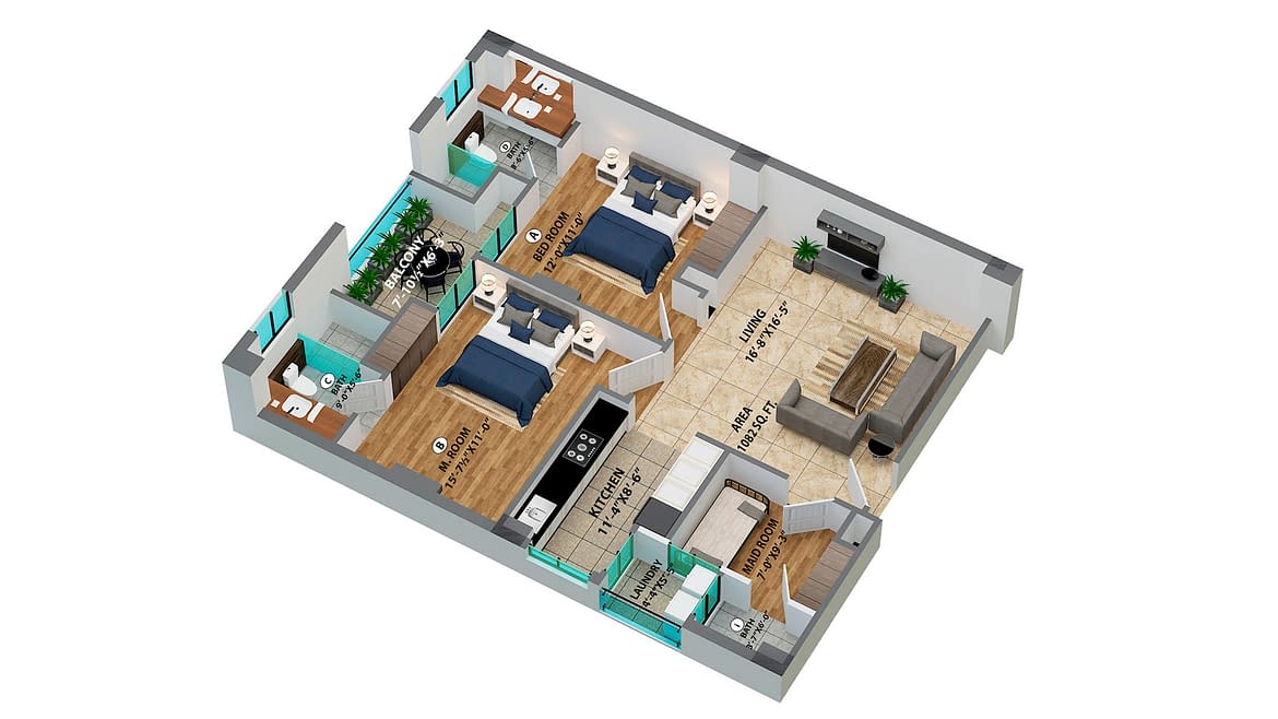 Two Bedroom – Back