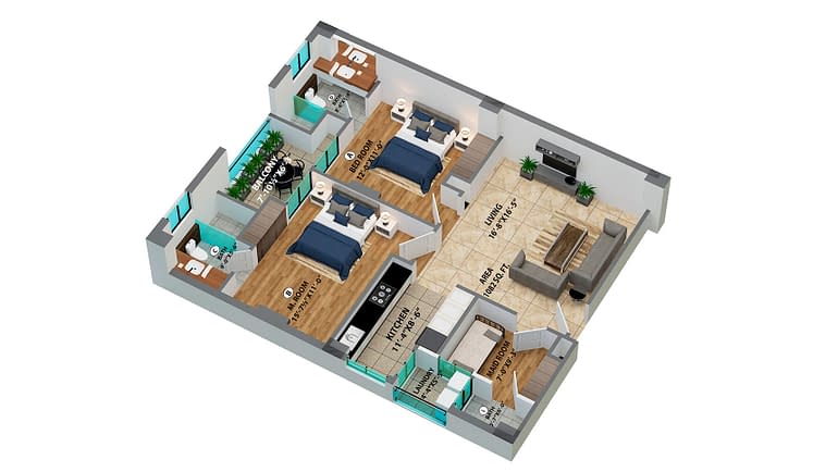 Two Bedroom – Back