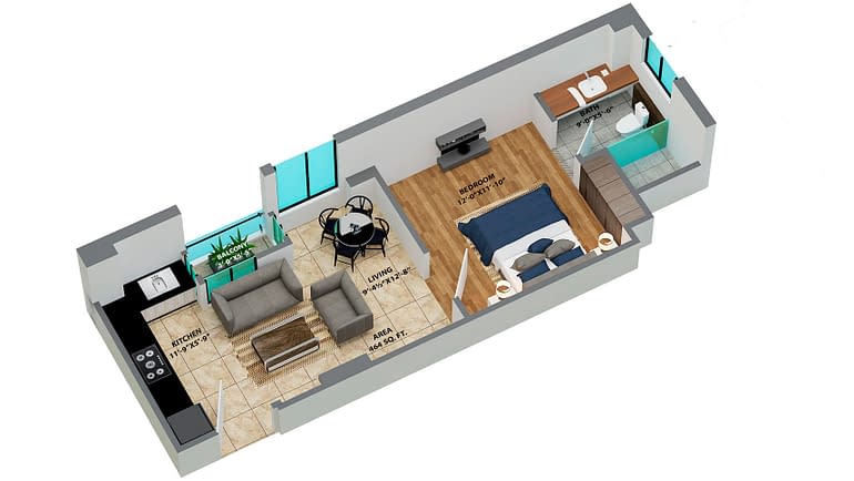One Bedroom – Back Left